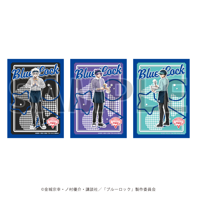 L版ブロマイド3枚セット「TVアニメ『ブルーロック』」02/クレープ屋ver. 凪 誠士郎・御影 玲王・糸師 凛(描き下ろしイラスト)