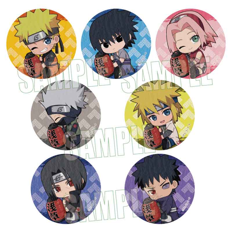 トレーディング和紙風缶バッジ　ＮＡＲＵＴＯ－ナルト－　疾風伝／ぎゅぎゅっと　浅草ｖｅｒ．