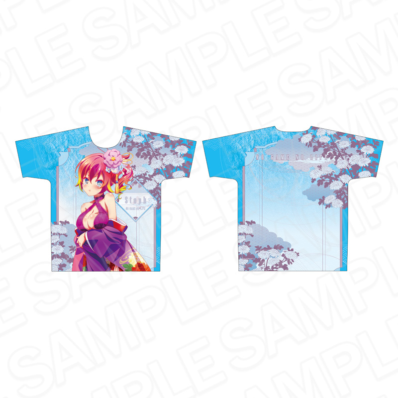 ノーゲーム・ノーライフ　フルグラフィックＴシャツ　白　和服サイバー　ｖｅｒ．