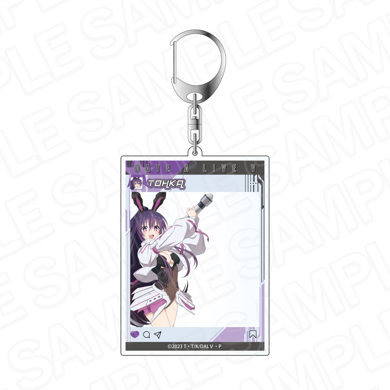 ＳＮＳ風アクリルキーホルダー　夜刀神十香　サイバーバニー　ｖｅｒ．