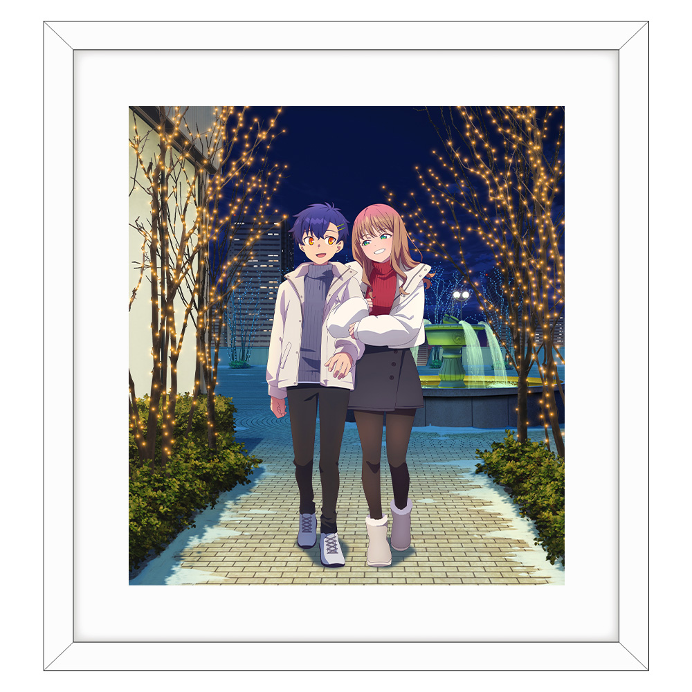 グリッドマン ユニバース 描き下ろし額装高精細アート（麻中蓬＆南夢芽／冬デート）