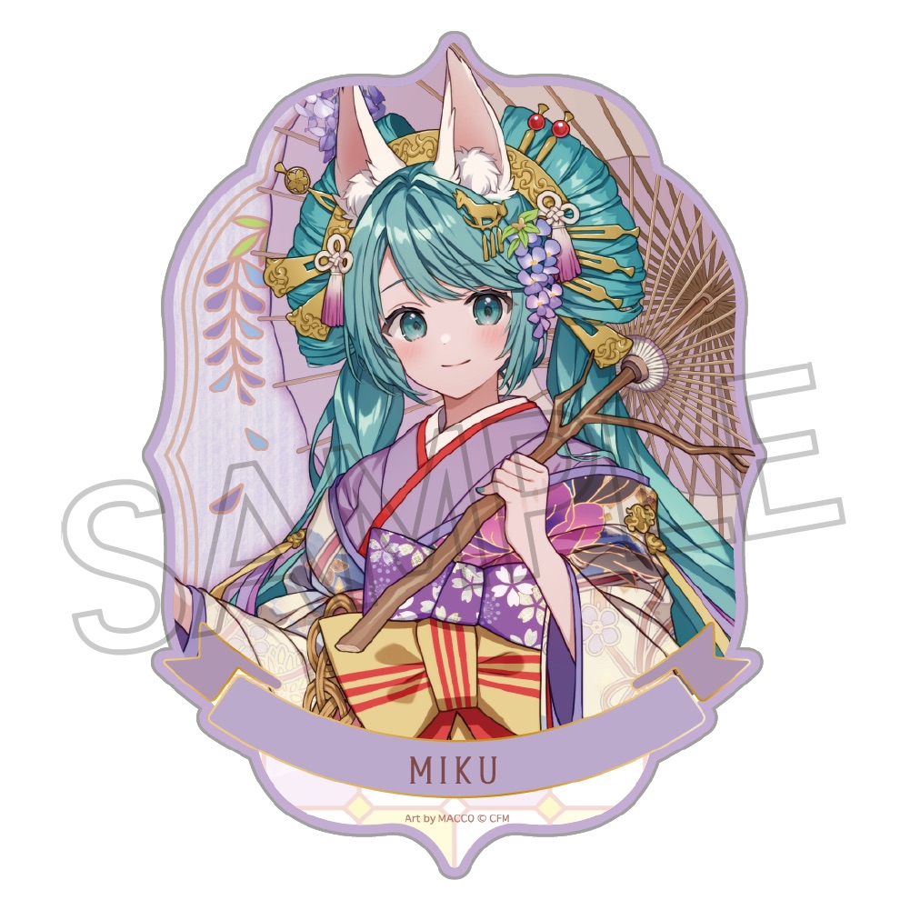 百鬼夜行　～麗宴～　ステッカー　Ｃ　白狐（しろぎつね）