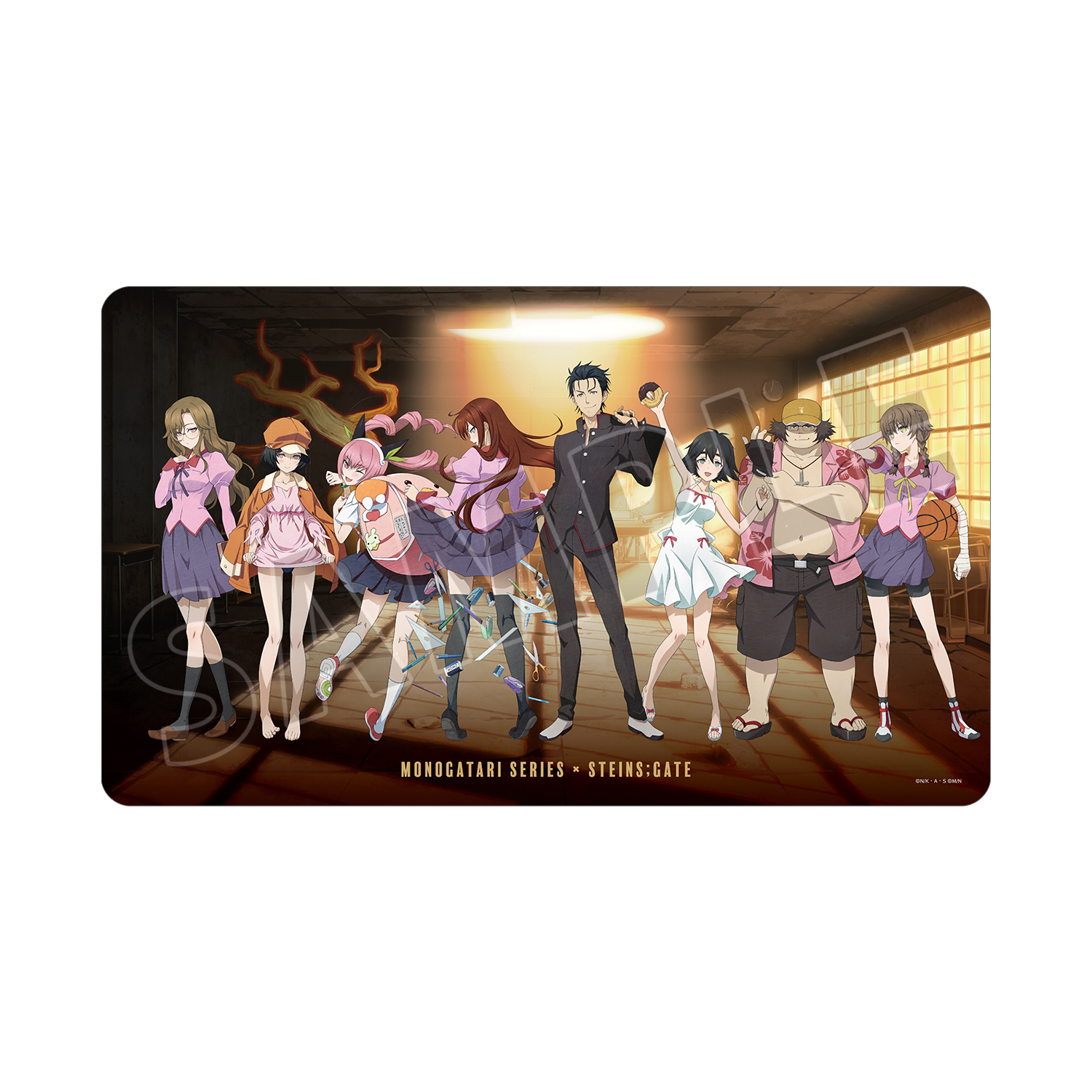 物語シリーズ×STEINS;GATE 描き下ろし 集合B コラボイラストver. マルチデスクマット