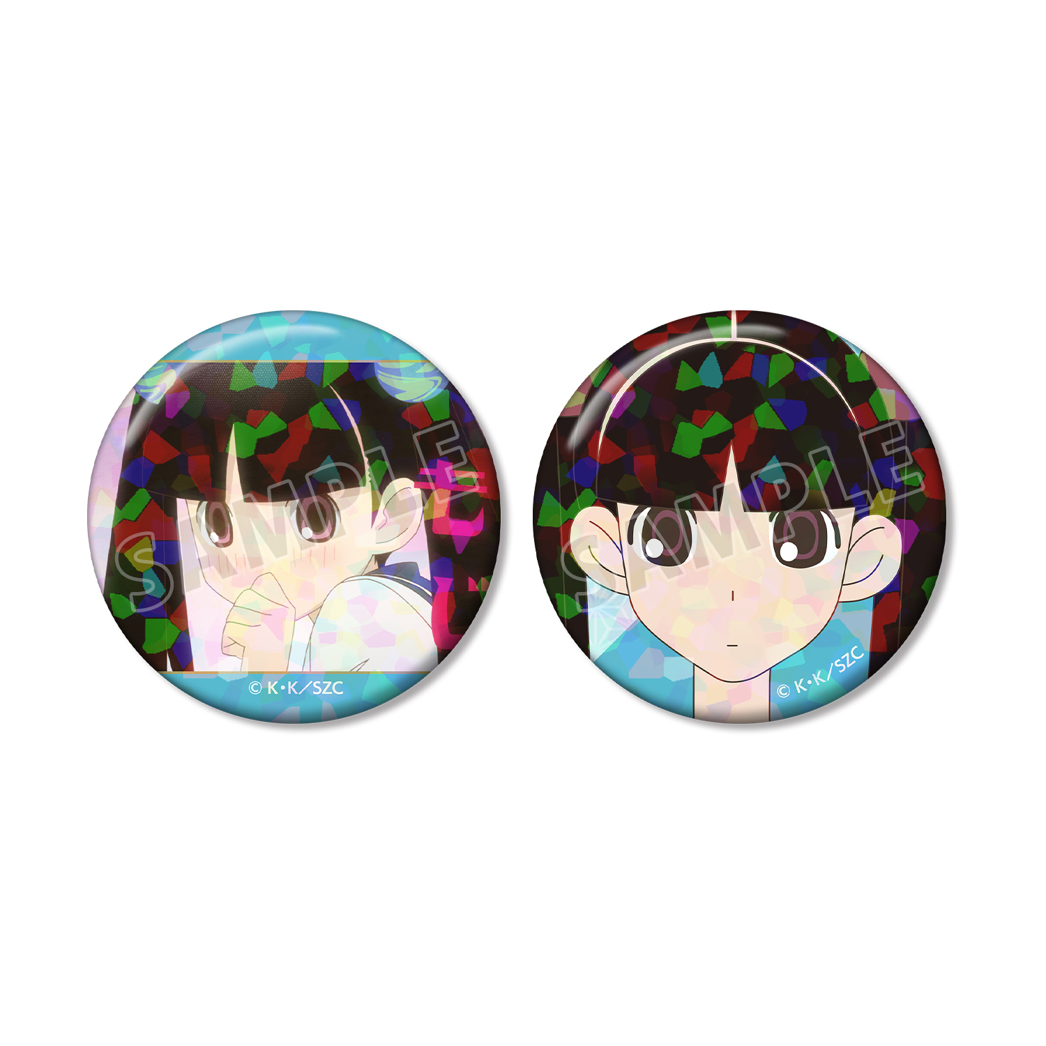 さよなら絶望先生 音無 芽留 ホログラム缶バッジ2個セット
