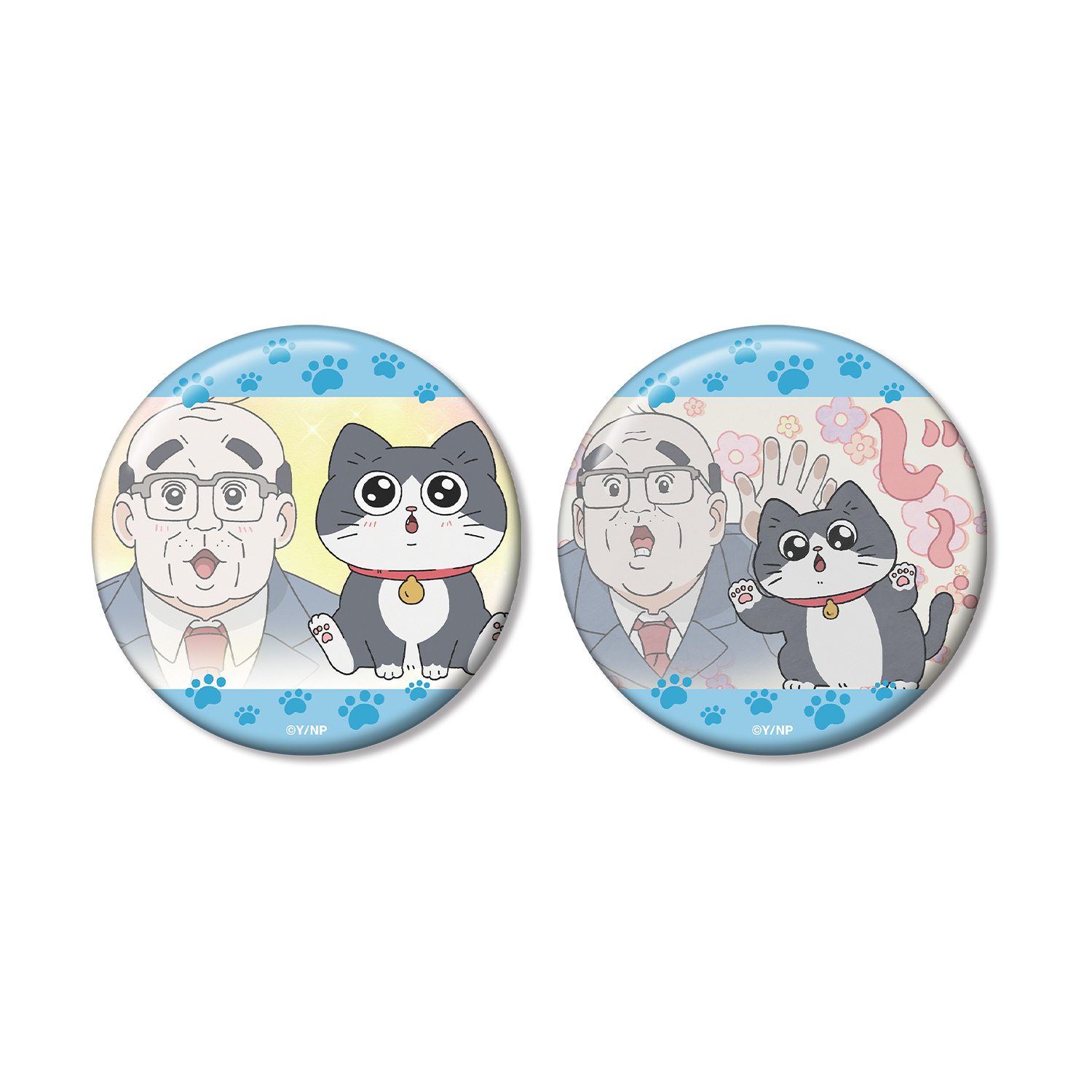 TVアニメ『ねこに転生したおじさん』 プンちゃん&おじさん 場面写缶バッジ2個セット