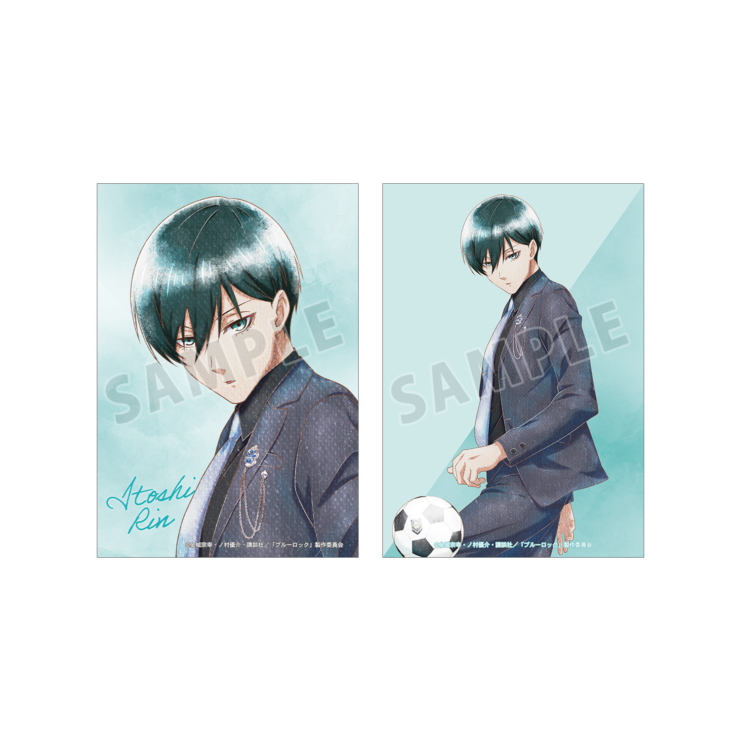 TVアニメ『ブルーロック』 描き下ろし 糸師 凛 スーツモデルver. Ani-Art aqua label ブロマイド2枚セット