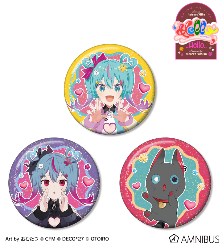 デコミク&にーにゃ Art by おむたつ ホログラム缶バッジ3個セット ver.A
