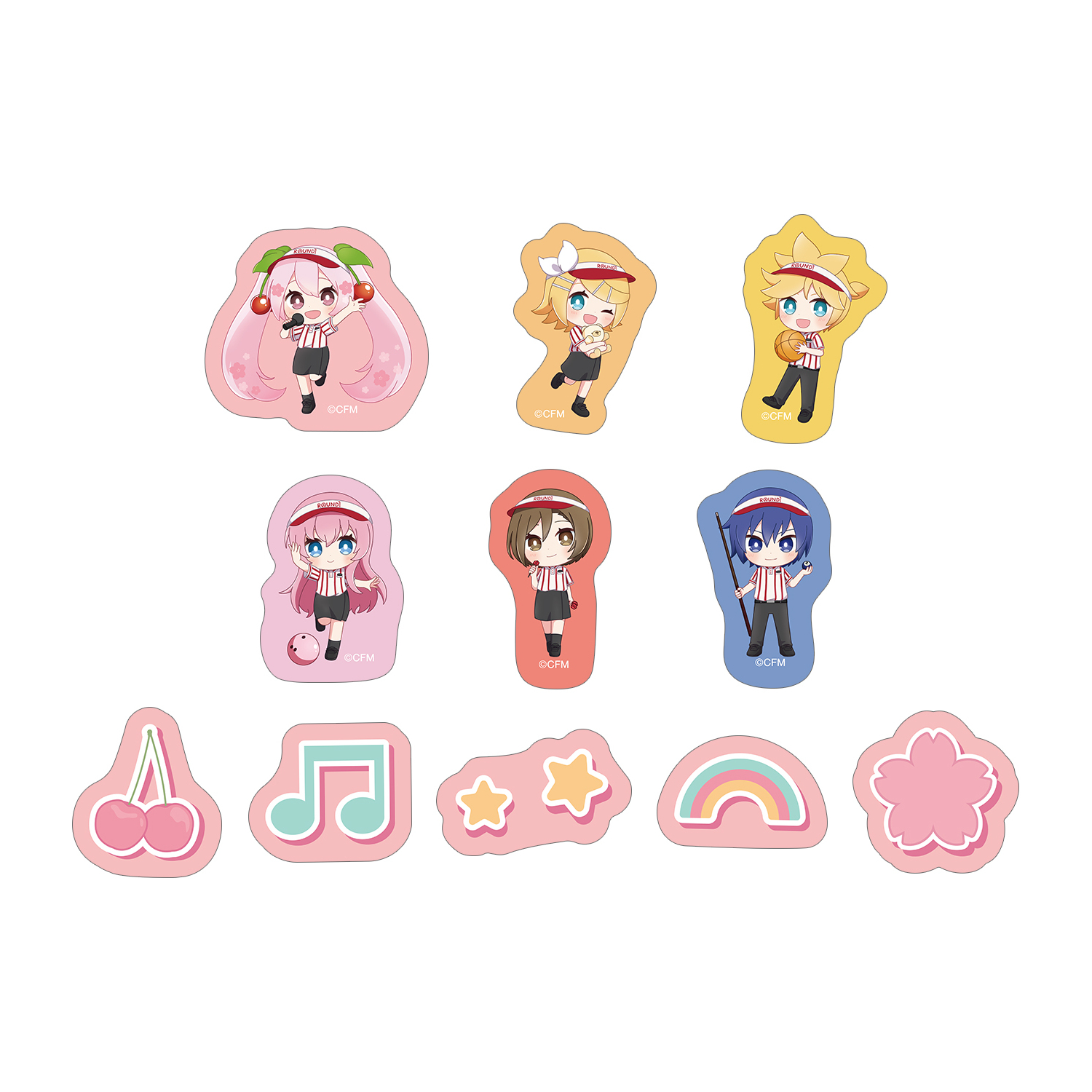 桜ミク 集合 ちびキャラ フレークシール