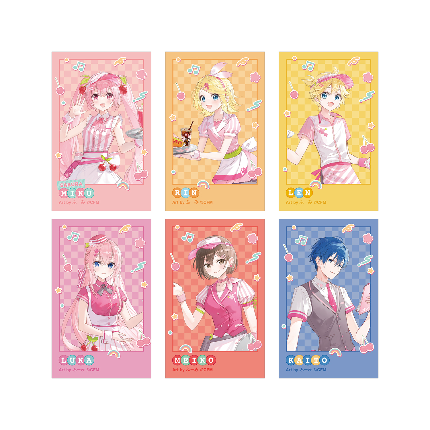 桜ミク 描き下ろし アメリカンダイナーver. Art by ふーみ イラストカード6枚セット