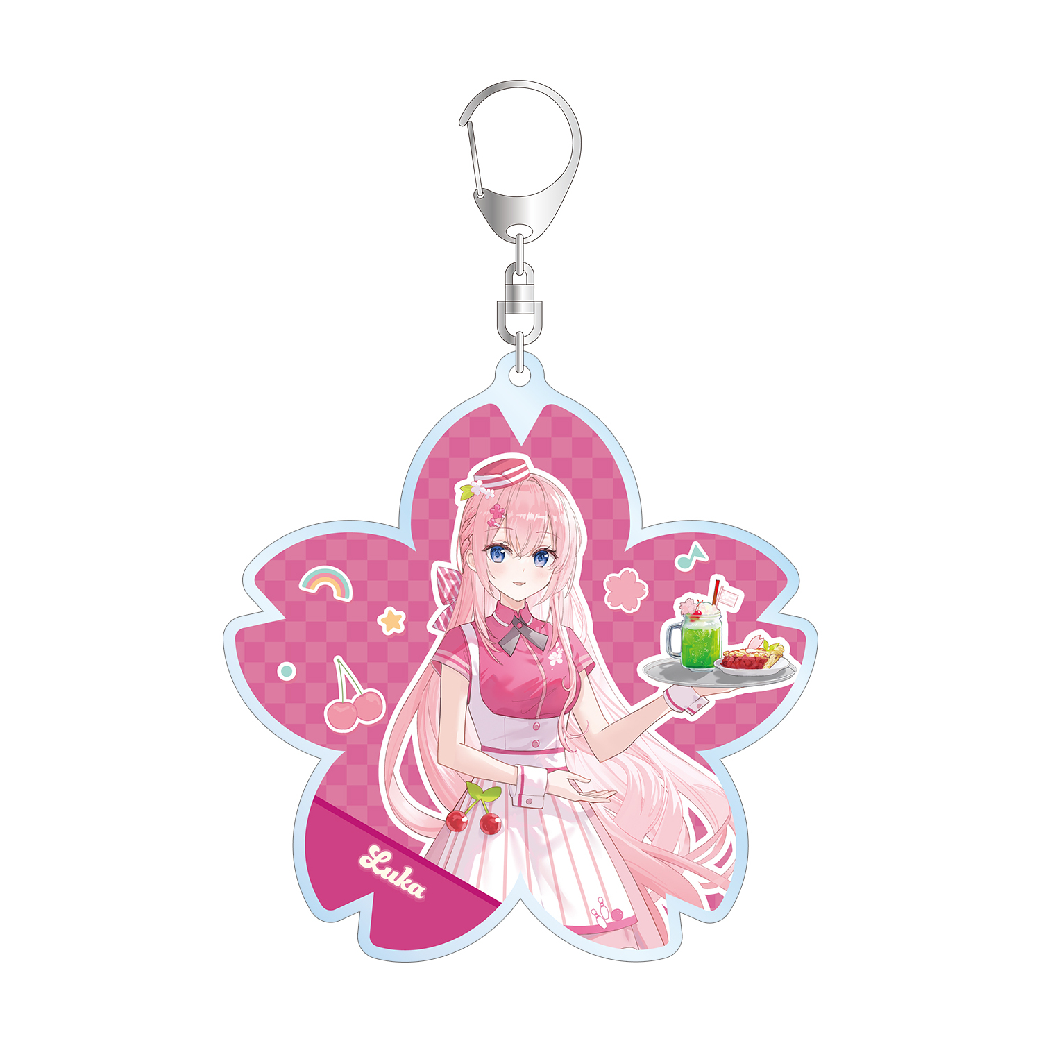 桜ミク 描き下ろし 巡音ルカ アメリカンダイナーver. Art by ふーみ BIGアクリルキーホルダー