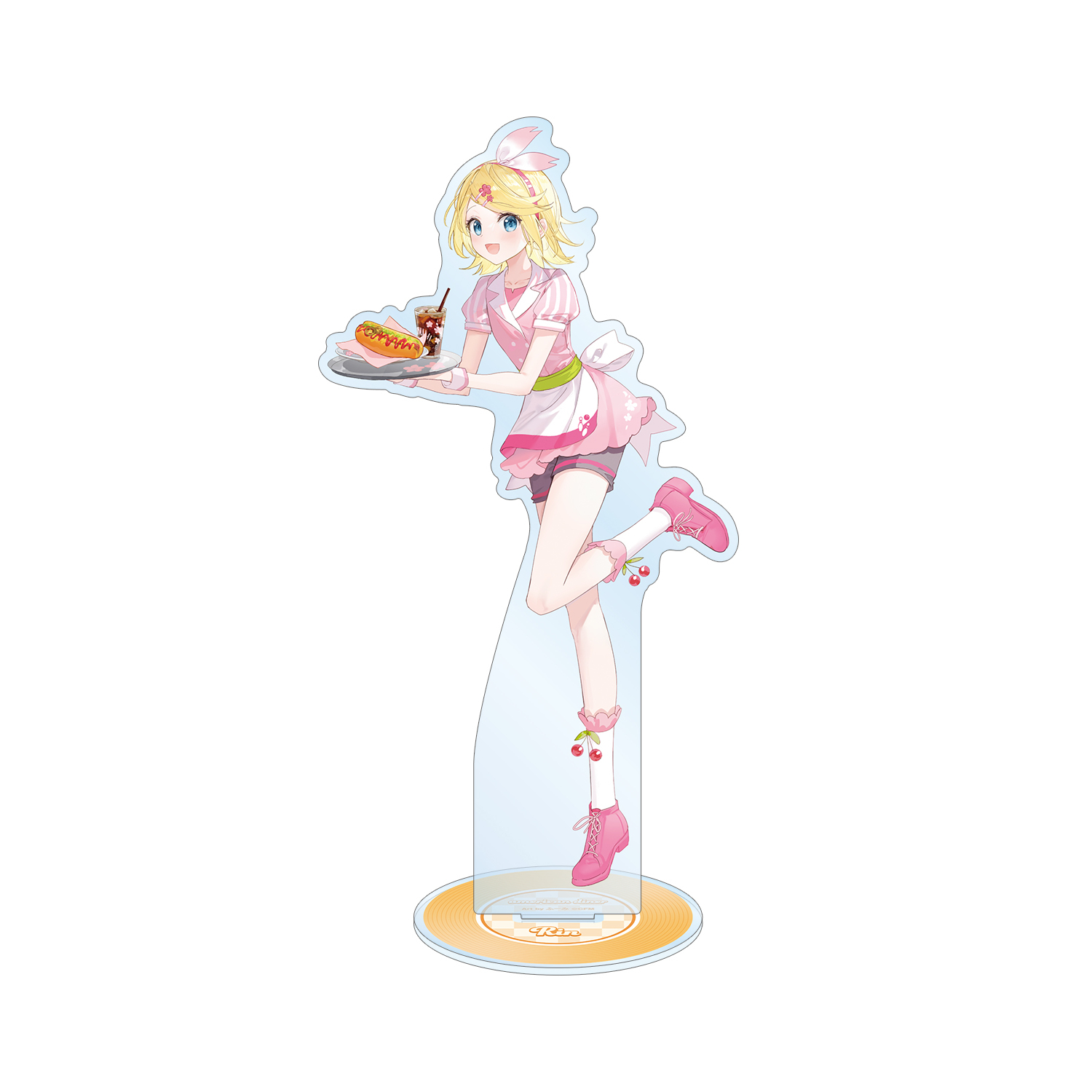 桜ミク 描き下ろし 鏡音リン アメリカンダイナーver. Art by ふーみ BIGアクリルスタンド