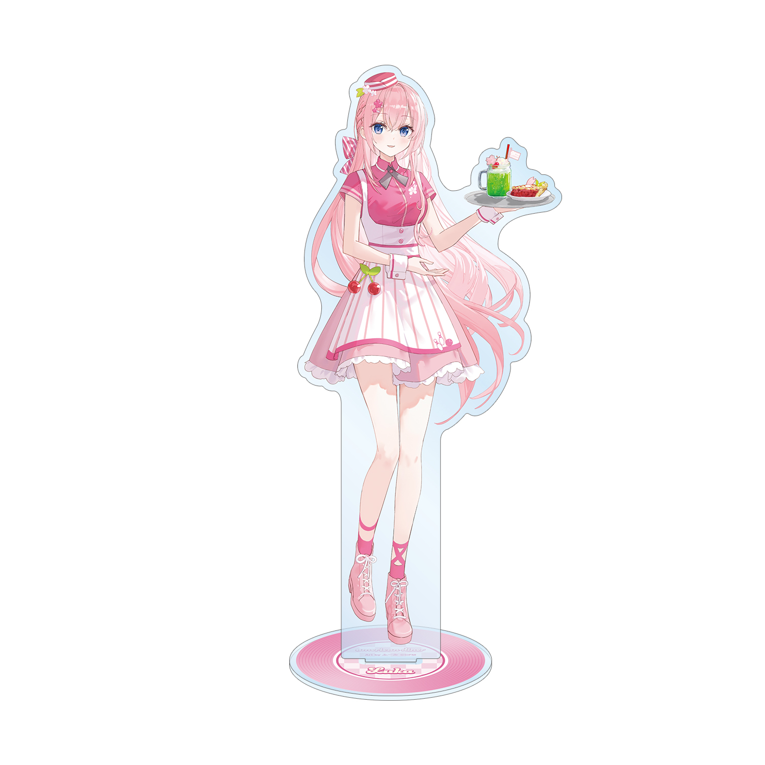 桜ミク 描き下ろし 巡音ルカ アメリカンダイナーver. Art by ふーみ BIGアクリルスタンド