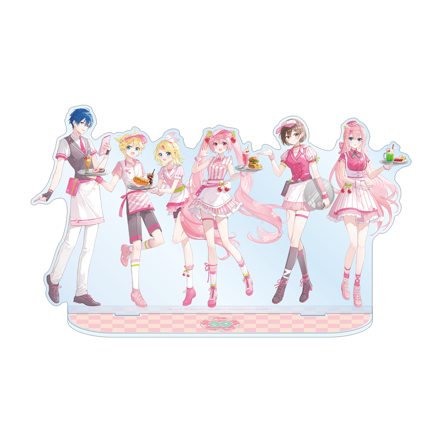 桜ミク 描き下ろし 集合 アメリカンダイナーver. Art by ふーみ BIGアクリルスタンド