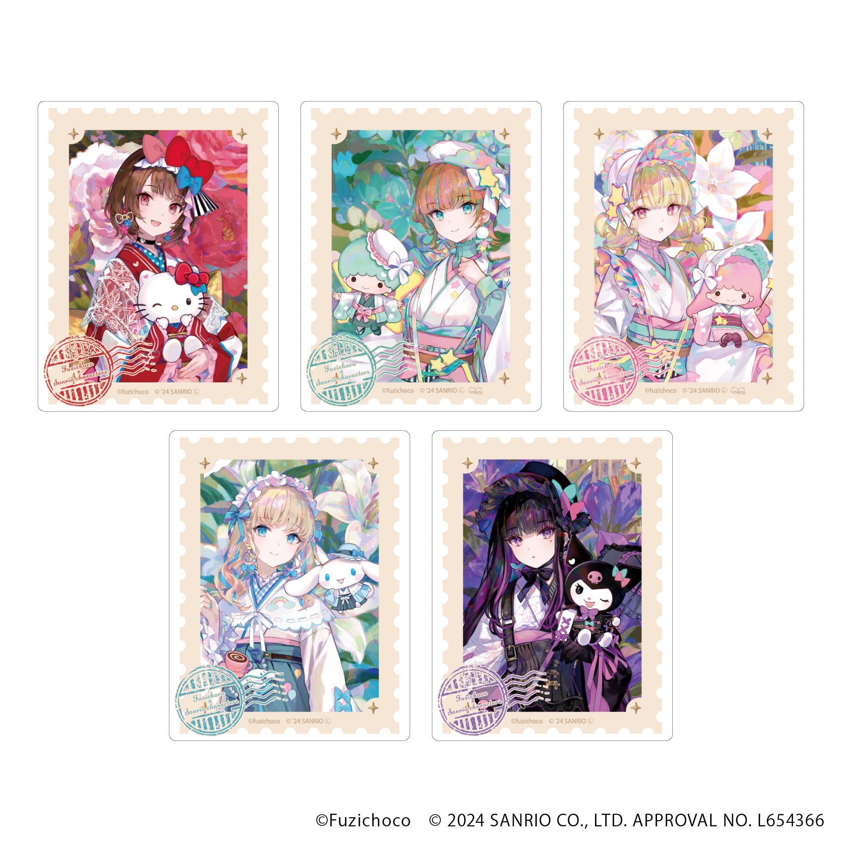 アクリルカード「藤ちょこ×サンリオキャラクターズ」01/ブラインド(全5種)(コラボイラスト)