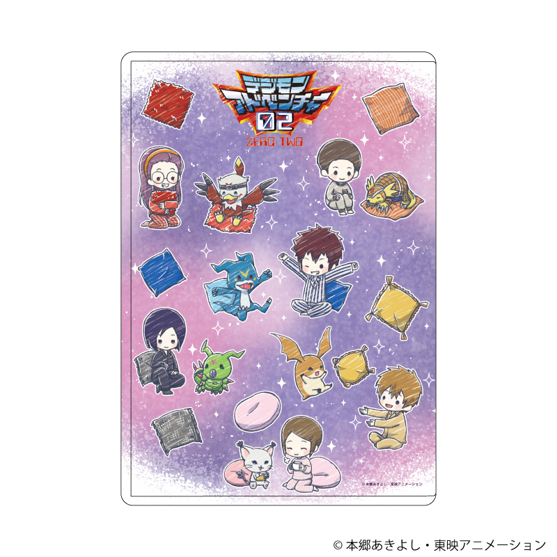 キャラクリアケース「デジモンアドベンチャー02」13/集合デザイン パジャマパーティーver.(グラフアートイラスト)