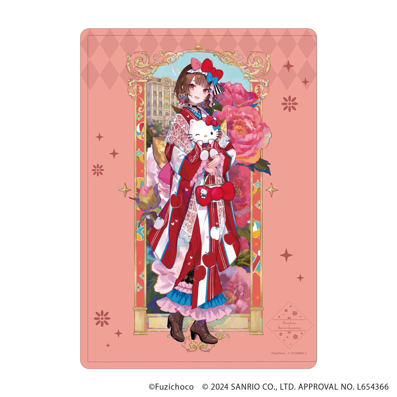 キャラクリアケース「藤ちょこ×サンリオキャラクターズ」01/ハローキティver.(コラボイラスト)